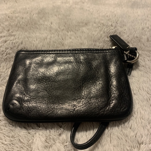 Black leather Coach Wristlet - Picture 2 of 2